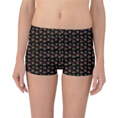 Cute Deer Pattern Black Reversible Boyleg Bikini Bottoms by snowwhitegirl