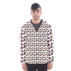 Cute Deer Pattern White Men s Hooded Windbreaker by snowwhitegirl