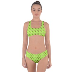 Kawaii Cute Deer Green Criss Cross Bikini Set