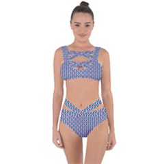 Blue Circles On Purple Background Geometric Ornament Bandaged Up Bikini Set  by SychEva