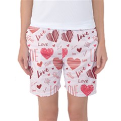 Hearts And Love Seamless Women s Basketball Shorts by coxoas