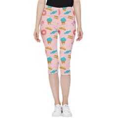 Funny Sweets With Teeth Inside Out Lightweight Velour Capri Leggings  by SychEva