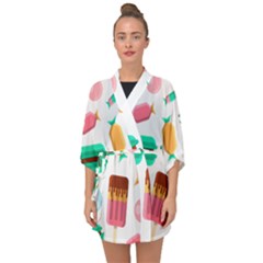 Trend Of Colorful Case Series Purple Half Sleeve Chiffon Kimono by coxoas