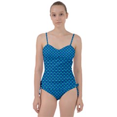 Blue Circles On A Dark Blue Background Sweetheart Tankini Set by SychEva