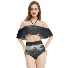 Dark Night Landscape Scene Halter Flowy Bikini Set  by dflcprintsclothing