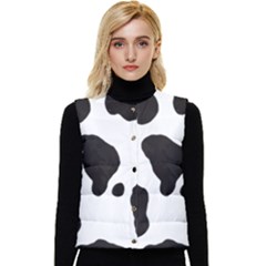 Cow Skin Texture Women s Short Button Up Puffer Vest
