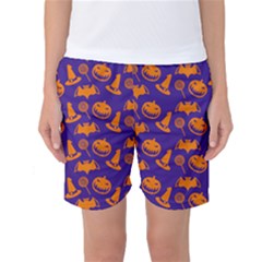 Orange Halloween Women s Basketball Shorts by coxoas