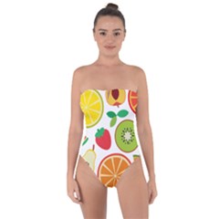 Flat Fruits Tie Back One Piece Swimsuit by coxoas