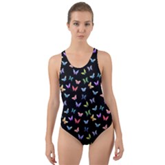 Bright And Beautiful Butterflies Cut-out Back One Piece Swimsuit by SychEva