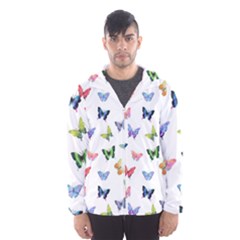 Cute Bright Butterflies Hover In The Air Men s Hooded Windbreaker by SychEva