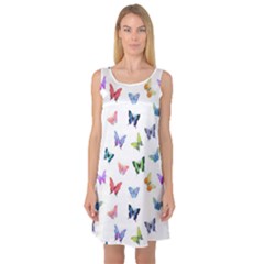 Cute Bright Butterflies Hover In The Air Sleeveless Satin Nightdress by SychEva