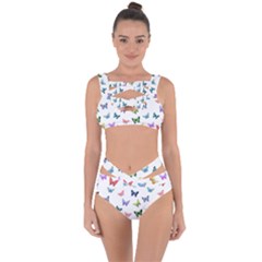 Cute Bright Butterflies Hover In The Air Bandaged Up Bikini Set  by SychEva