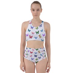 Cute Bright Butterflies Hover In The Air Racer Back Bikini Set by SychEva