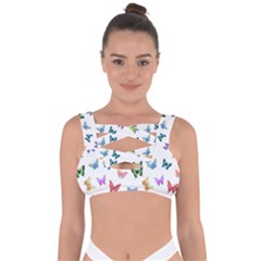 Cute Bright Butterflies Hover In The Air Bandaged Up Bikini Top by SychEva