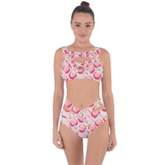 Pink And White Donuts Bandaged Up Bikini Set  by SychEva