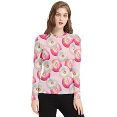 Pink And White Donuts Women s Long Sleeve Rash Guard by SychEva