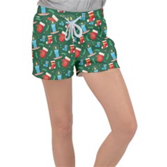 Christmas Pattern With Elements Velour Lounge Shorts by coxoas