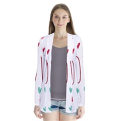 Love Wallpaper With Hearts Drape Collar Cardigan by coxoas