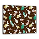 Easter rabbit pattern Canvas 20  x 16  (Stretched)