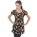 Easter rabbit pattern Puff Sleeve Tunic Top