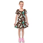 Easter rabbit pattern Kids  Short Sleeve Velvet Dress