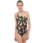 Easter rabbit pattern Classic One Shoulder Swimsuit