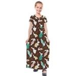 Easter rabbit pattern Kids  Short Sleeve Maxi Dress