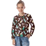 Easter rabbit pattern Kids  Long Sleeve Tee with Frill 