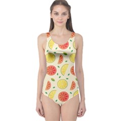 Lemon And Grapefruit Slices Pattern One Piece Swimsuit by coxoas