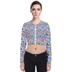 Beautiful Bright Butterflies Are Flying Long Sleeve Zip Up Bomber Jacket by SychEva
