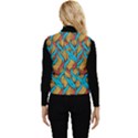 African pattern Women s Short Button Up Puffer Vest View2