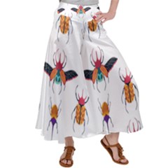 Beetles Colorful Pattern Design Satin Palazzo Pants by coxoas