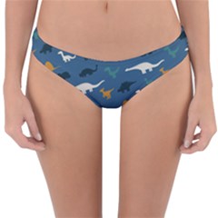 Dino Silhouettes Pattern Design Reversible Hipster Bikini Bottoms by coxoas