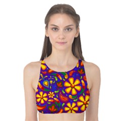 Gay Pride Rainbow Floral Paisley Tank Bikini Top by VernenInk