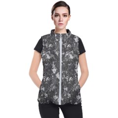 Dark Marble Camouflage Texture Print Women s Puffer Vest by dflcprintsclothing