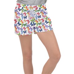 Bright Butterflies Circle In The Air Velour Lounge Shorts by SychEva