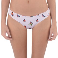 Bullfinches Sit On Branches Reversible Hipster Bikini Bottoms by SychEva