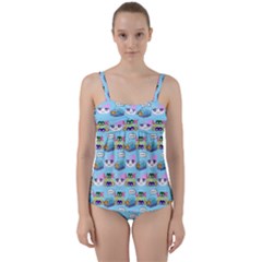 Look Cat Twist Front Tankini Set by Sparkle