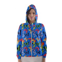 Bright Butterflies Circle In The Air Women s Hooded Windbreaker by SychEva
