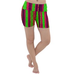 Warped Stripy Dots Lightweight Velour Yoga Shorts by essentialimage365