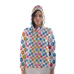 Multicolored Sweet Donuts Women s Hooded Windbreaker by SychEva