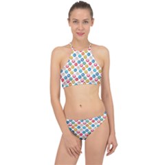 Multicolored Sweet Donuts Racer Front Bikini Set by SychEva