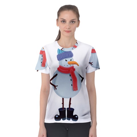 Angry Snowman Women s Sport Mesh Tee by SychEva