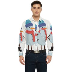 Angry Snowman Men s Long Sleeve Pocket Shirt  by SychEva