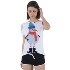 Angry Snowman Short Sleeve Foldover Tee by SychEva