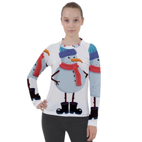 Angry Snowman Women s Pique Long Sleeve Tee by SychEva