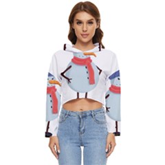 Angry Snowman Women s Lightweight Cropped Hoodie by SychEva