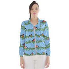 Bullfinches On Spruce Branches Women s Windbreaker by SychEva