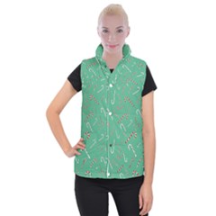Sweet Christmas Candy Women s Button Up Vest by SychEva