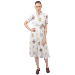 Magic Snowflakes Keyhole Neckline Chiffon Dress by SychEva